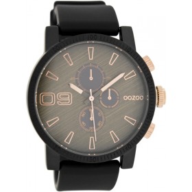 OOZOO Timepieces 45mm Black Rubber Strap C7499